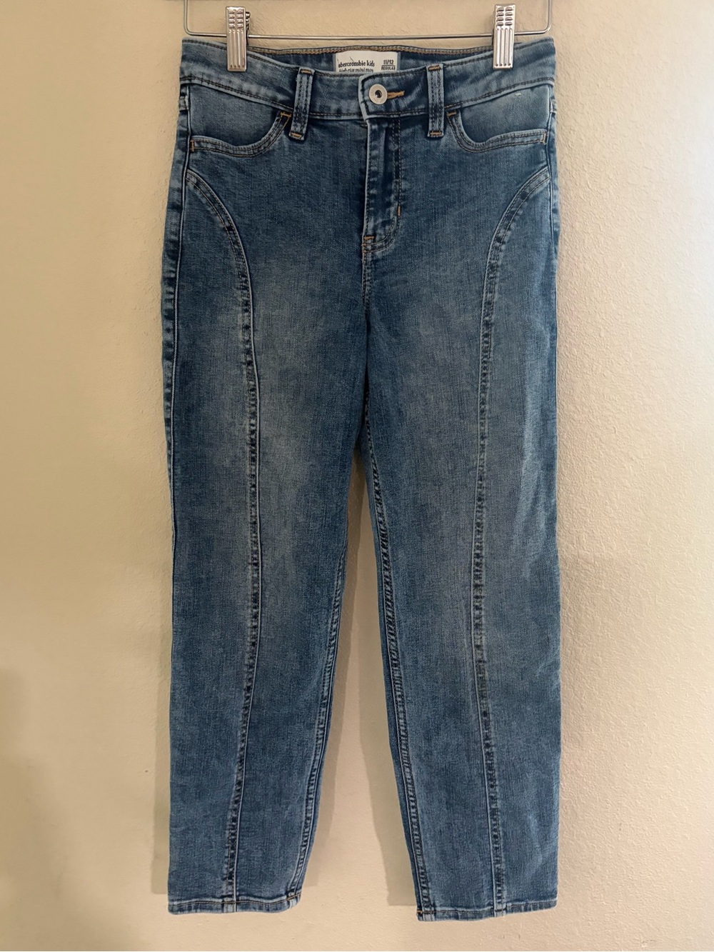 abercrombie kids Medium Blue High-Rise Straight Jeans